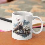 Personalized Cute Ferret Ceramic Coffee Mug