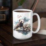 Personalized Cute Ferret Ceramic Coffee Mug