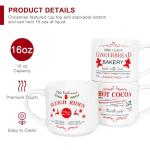 QIKSION 16oz Christmas Coffee Mug Set of 6