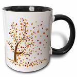 Fall Tree Leaves Two-Tone Black Coffee Mug
