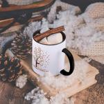 Fall Tree Leaves Two-Tone Black Coffee Mug