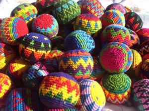 Multicolored Crochet Hacky Sack Mugs Set of 6