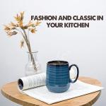 Set of 4 Navy Porcelain Coffee Mugs