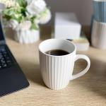 Set of 6 White Porcelain Coffee Mugs