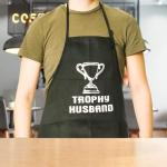 Funny Trophy Husband Apron with Pockets