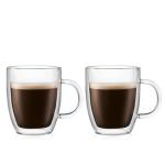 Bodum 10oz Double Wall Insulated Glass Mugs, Set of 2