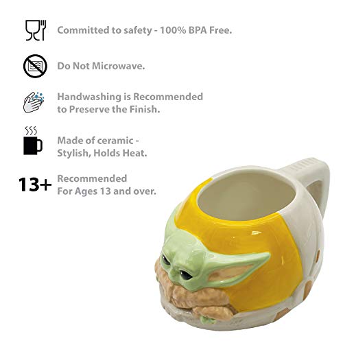 Baby Yoda Sculpted Ceramic Coffee Mug 16 OZ