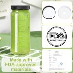 16oz Glass Juice & Smoothie Bottles Set