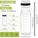 16oz Glass Juice & Smoothie Bottles Set