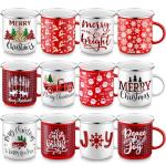 12 Pack Christmas Holiday Quote Coffee Mugs