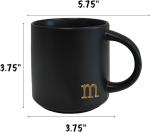 Personalized Black Monogram Ceramic Coffee Mugs
