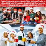 Set of 6 Christmas Enamel Coffee Mugs