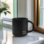 Personalized Black Monogram Ceramic Coffee Mugs
