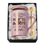 Awesome Coffee Mug for Her - Pink Marble Design