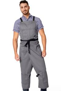 Gray Pottery Apron with Adjustable Cross-Back Design