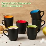 6 Pack Matte Black Porcelain Coffee Mugs