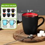 6 Pack Matte Black Porcelain Coffee Mugs