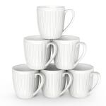 HomeElves Set of 6 Large White Coffee Mugs