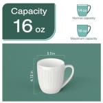 HomeElves Set of 6 Large White Coffee Mugs