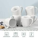 HomeElves Set of 6 Large White Coffee Mugs