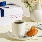 Sweese 10 Oz Stackable White Coffee Mugs Set