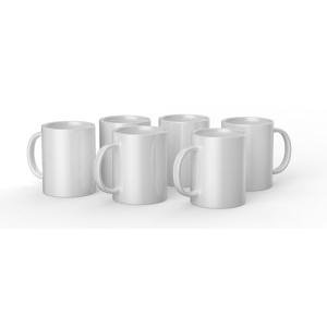 White Ceramic Mug Set for DIY Crafts, 15 Oz