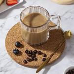 6 Pack of 12 oz Transparent Glass Coffee Mugs