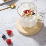 6 Pack of 12 oz Transparent Glass Coffee Mugs