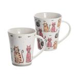 Cute Cat Mugs Set of 2 for Animal Lovers