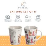 Cute Cat Mugs Set of 2 for Animal Lovers