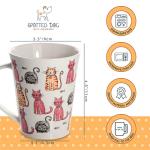Cute Cat Mugs Set of 2 for Animal Lovers