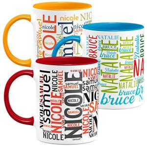 Custom Word Cloud Coffee Mugs in 12 Colors
