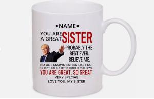 Personalized Great Sister Coffee Mug - Custom Gift