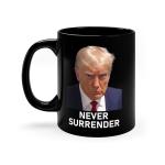 Never Surrender Trump Mug Shot Coffee Mug