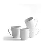 Set of 4 White Beaded Coffee Mugs