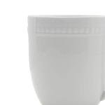 Set of 4 White Beaded Coffee Mugs