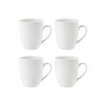 Set of 4 White Beaded Coffee Mugs