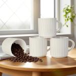 DeeCoo Matte White Ceramic Coffee Mugs - Set of 4