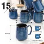 Set of 6 Stylish Blue Ceramic Coffee Mugs