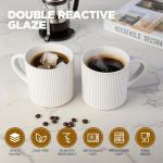 DeeCoo Matte White Ceramic Coffee Mugs - Set of 4