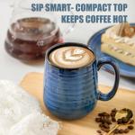 Set of 6 Stylish Blue Ceramic Coffee Mugs