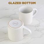 DeeCoo Matte White Ceramic Coffee Mugs - Set of 4