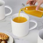 DeeCoo Matte White Ceramic Coffee Mugs - Set of 4