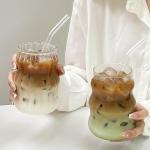 Set of 2 Vintage Ribbed Glass Mugs