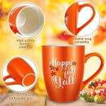 Thanksgiving Pumpkin Coffee Mugs Set of 4