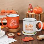 Set of 2 Pumpkin Coffee Mugs for Fall