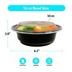 Disposable Meal Prep Bowls with Lids - 50 Pack