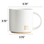 Personalized Monogram Ceramic Coffee Mugs 15 oz