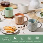 Set of 4 Modern 12 OZ Ceramic Coffee Mugs