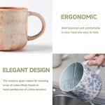 Set of 4 Modern 12 OZ Ceramic Coffee Mugs